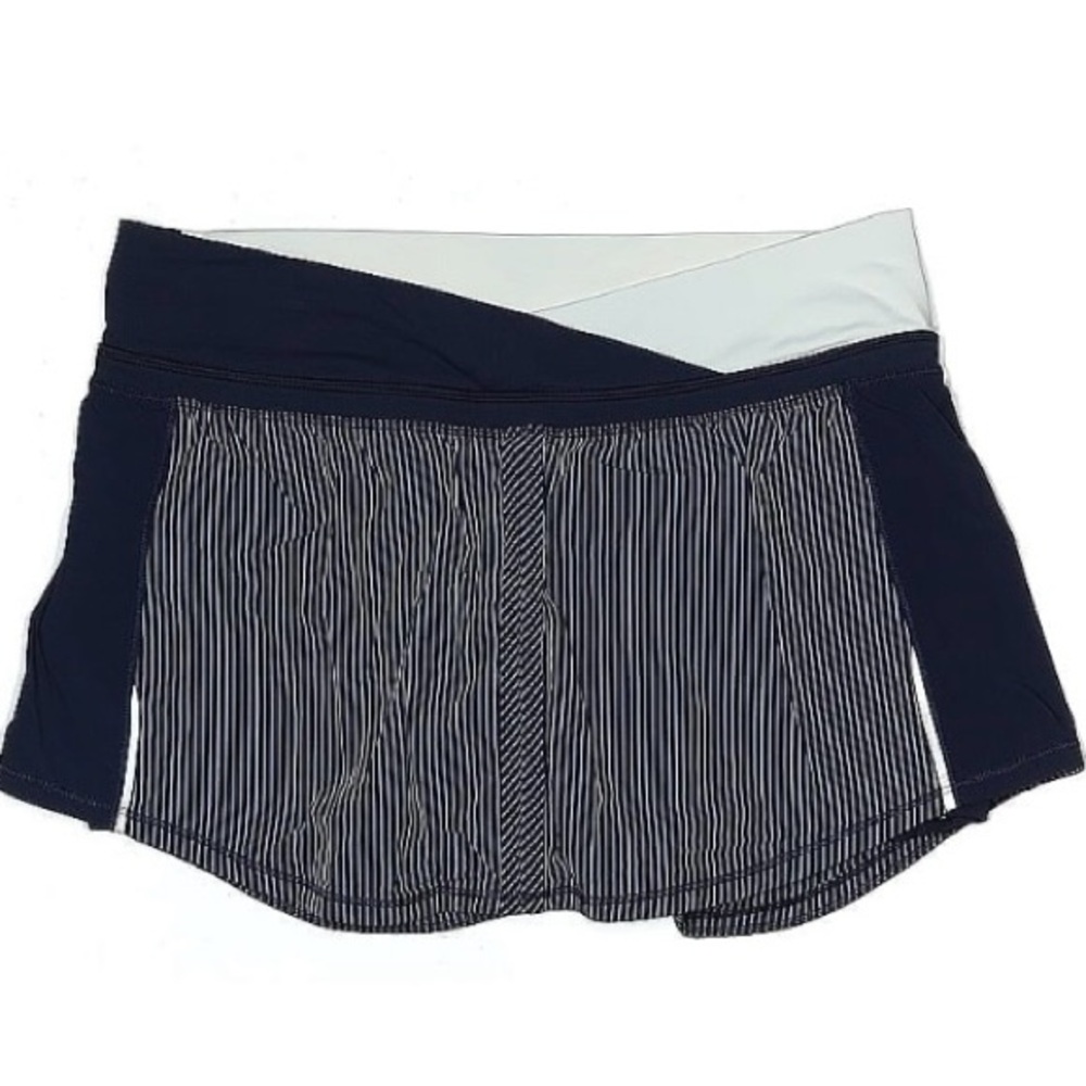 Women's Black and White Striped Shorts